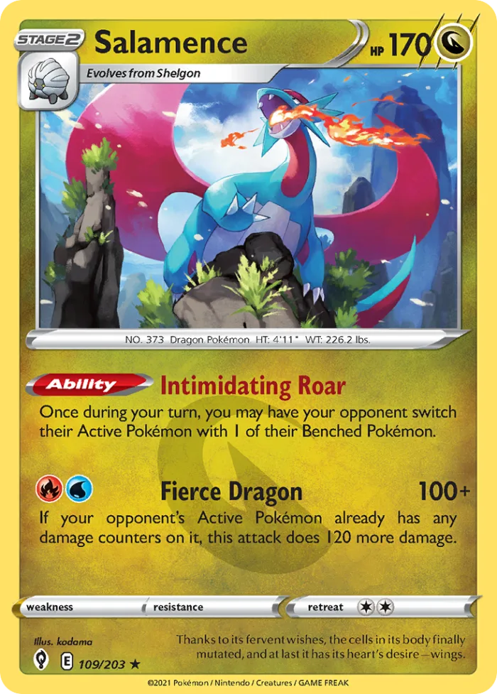 Salamence #109 Evolving Skies Pokemon card
