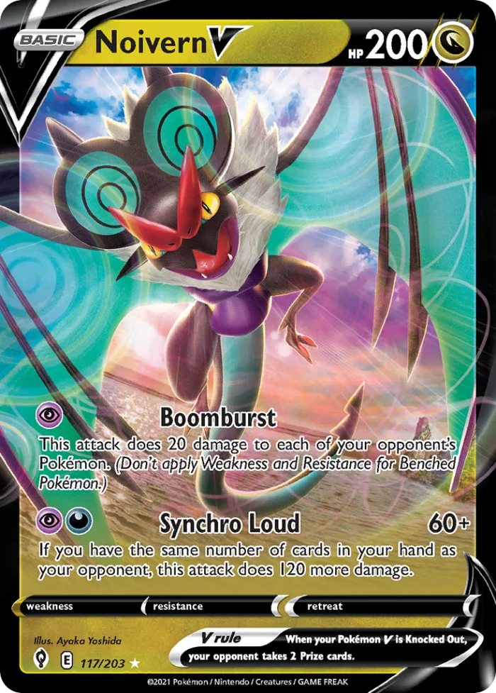 Noivern V #117 Evolving Skies Pokemon card