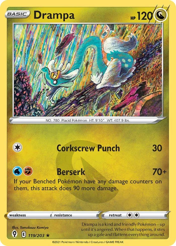 Drampa #119 Evolving Skies Pokemon card