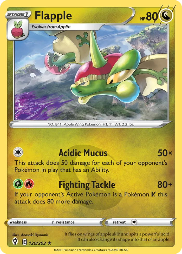 Flapple #120 Evolving Skies Pokemon card