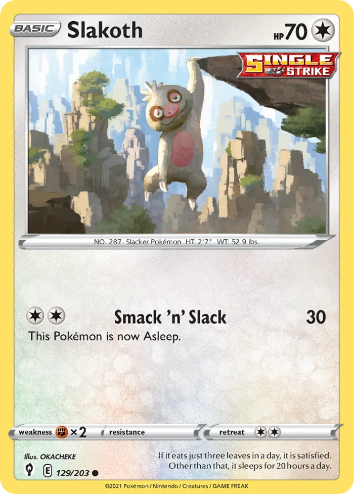 Slakoth #129 Evolving Skies Pokemon card