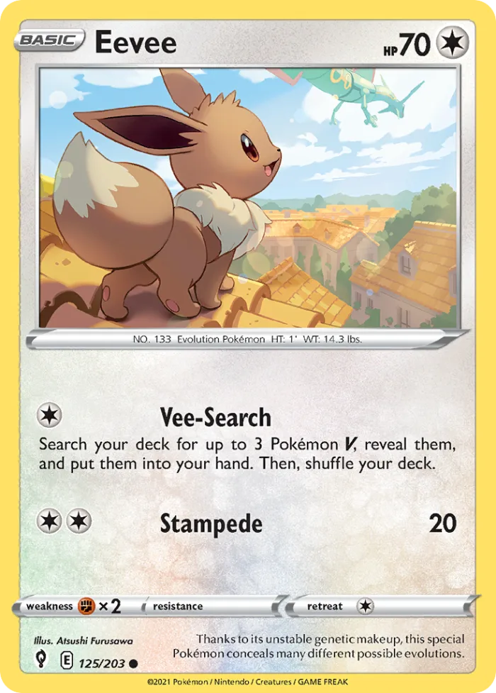 Eevee #125 Evolving Skies Pokemon card
