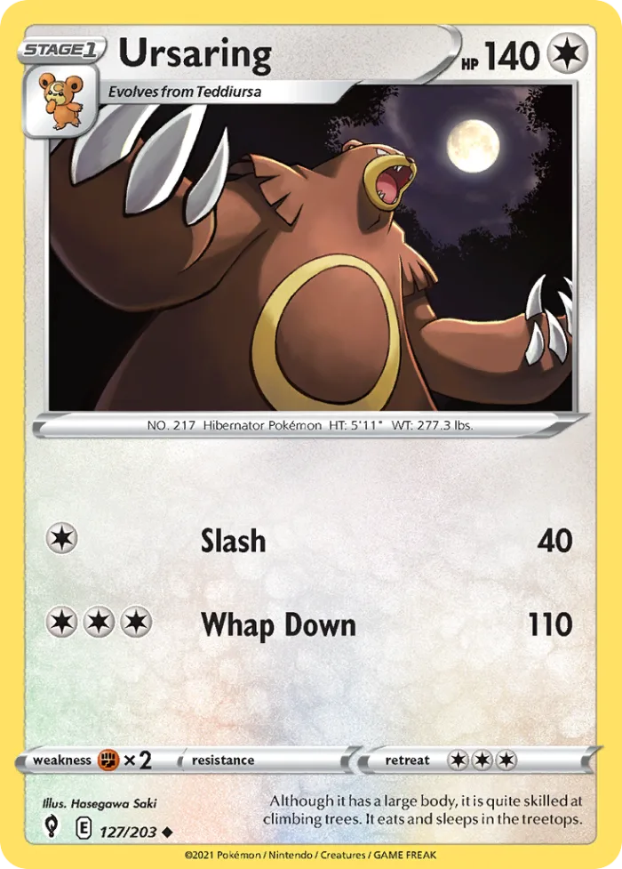Ursaring #127 Evolving Skies Pokemon card