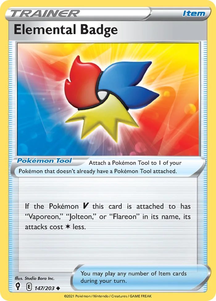 Elemental Badge #147 Evolving Skies Pokemon card