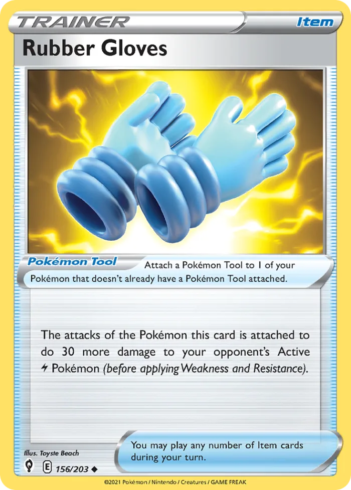 Rubber Gloves #156 Evolving Skies Pokemon card