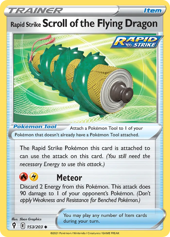 Rapid Strike Scroll of the Flying Dragon #153 Evolving Skies Pokemon card