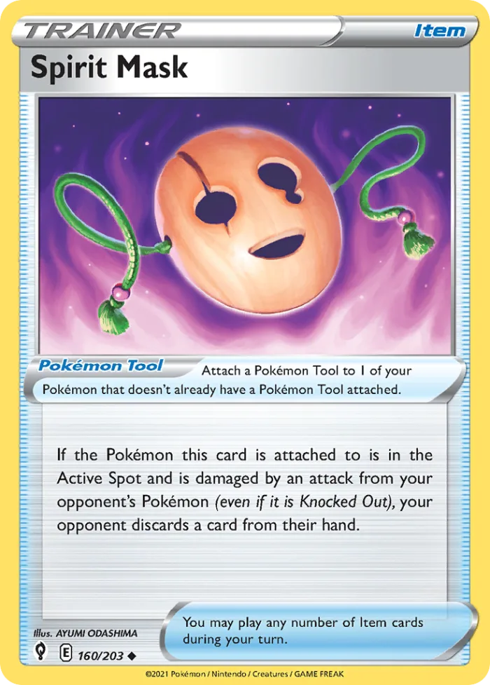 Spirit Mask #160 Evolving Skies Pokemon card