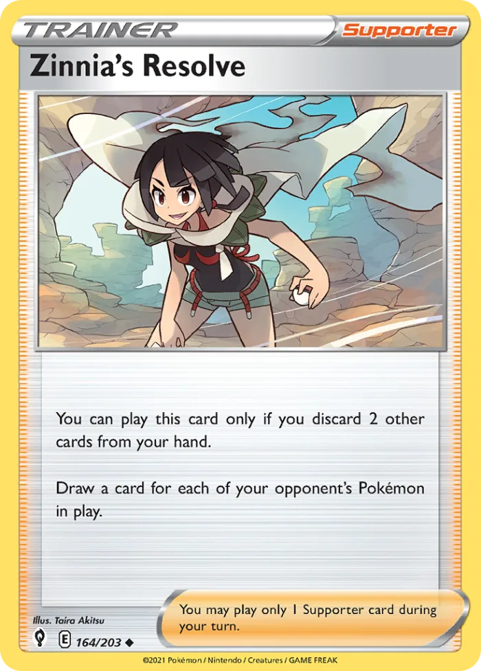 Zinnia's Resolve #164 Evolving Skies Pokemon card