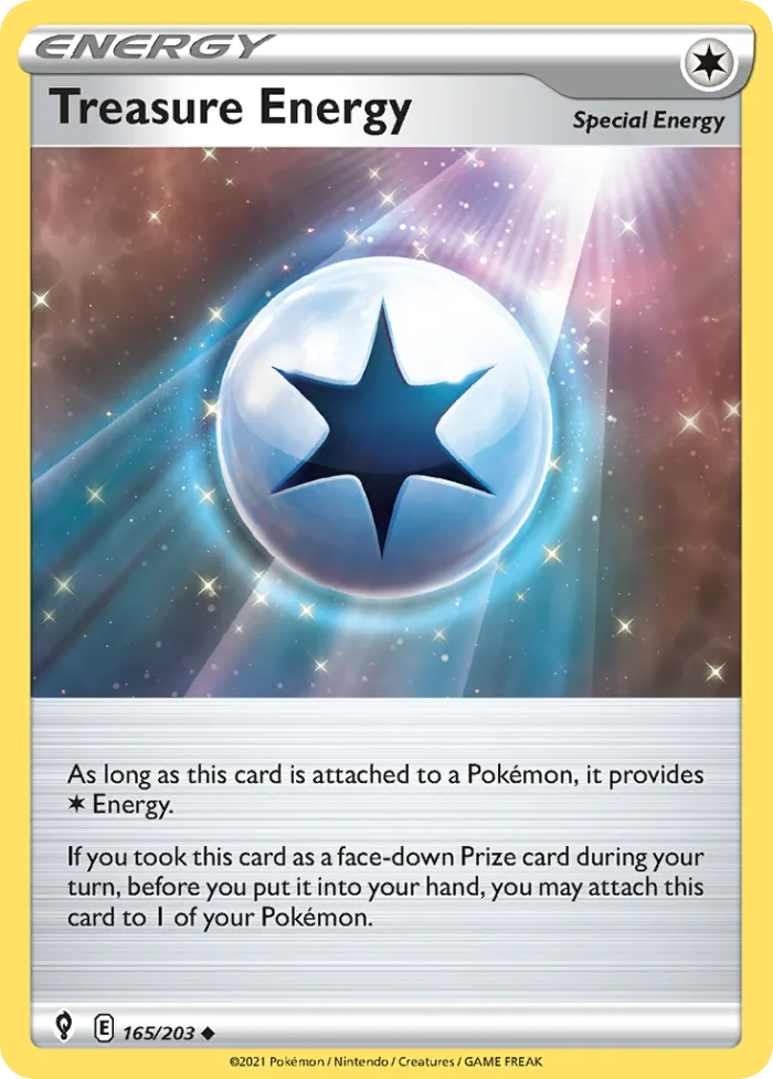 Treasure Energy #165 Evolving Skies Pokemon card