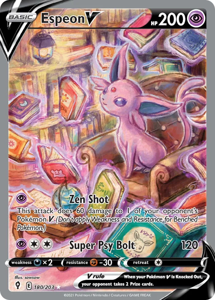 Espeon V #180 Evolving Skies Pokemon card
