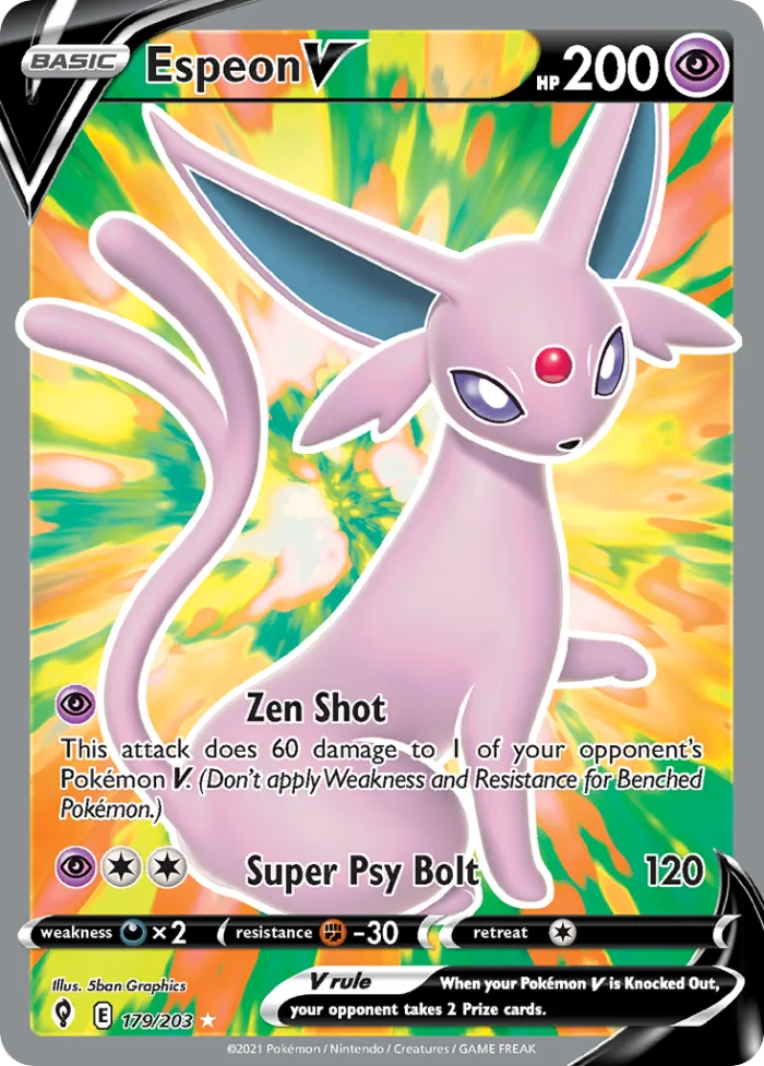 Espeon V #179 Evolving Skies Pokemon card