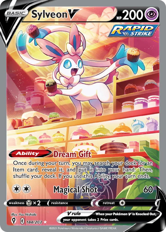 Sylveon V #184 Evolving Skies Pokemon card