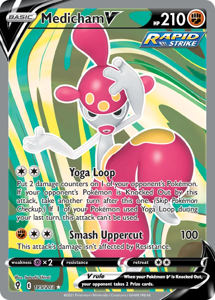 Medicham V #185 Evolving Skies Pokemon card