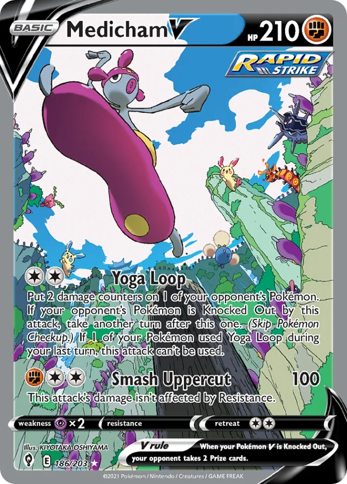 Medicham V #186 Evolving Skies Pokemon card