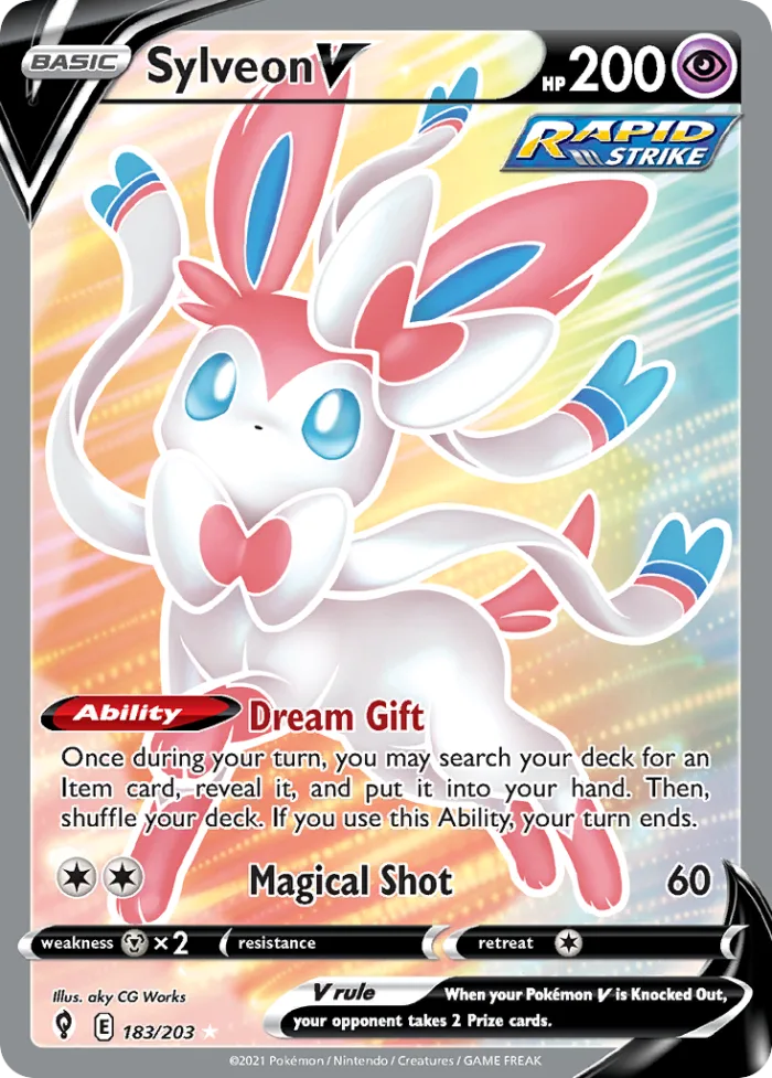 Sylveon V #183 Evolving Skies Pokemon card