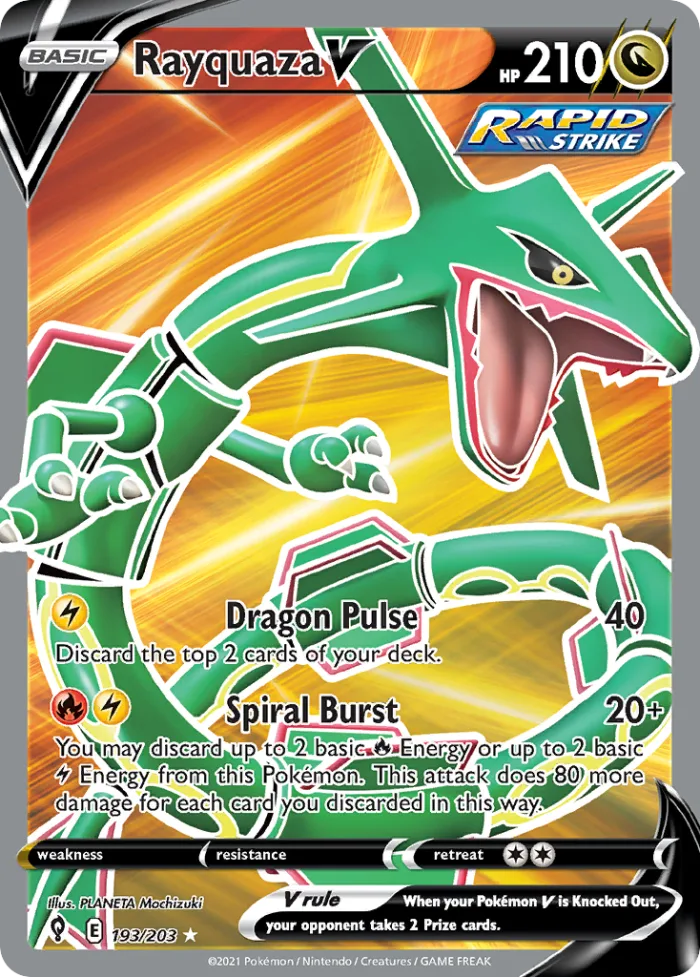 Rayquaza V #193 Evolving Skies Pokemon card