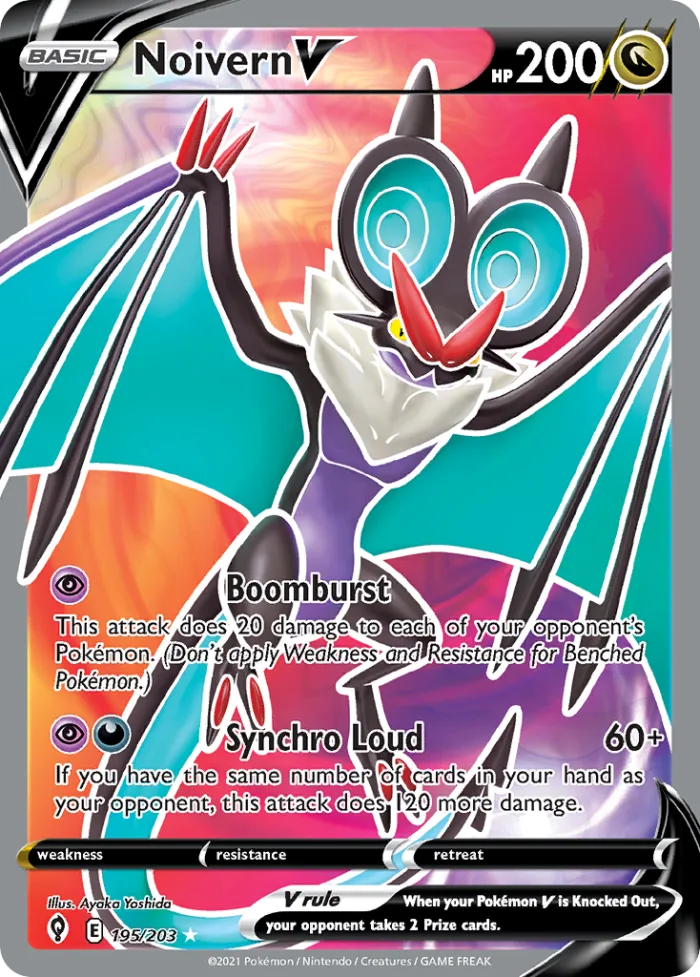 Noivern V #195 Evolving Skies Pokemon card