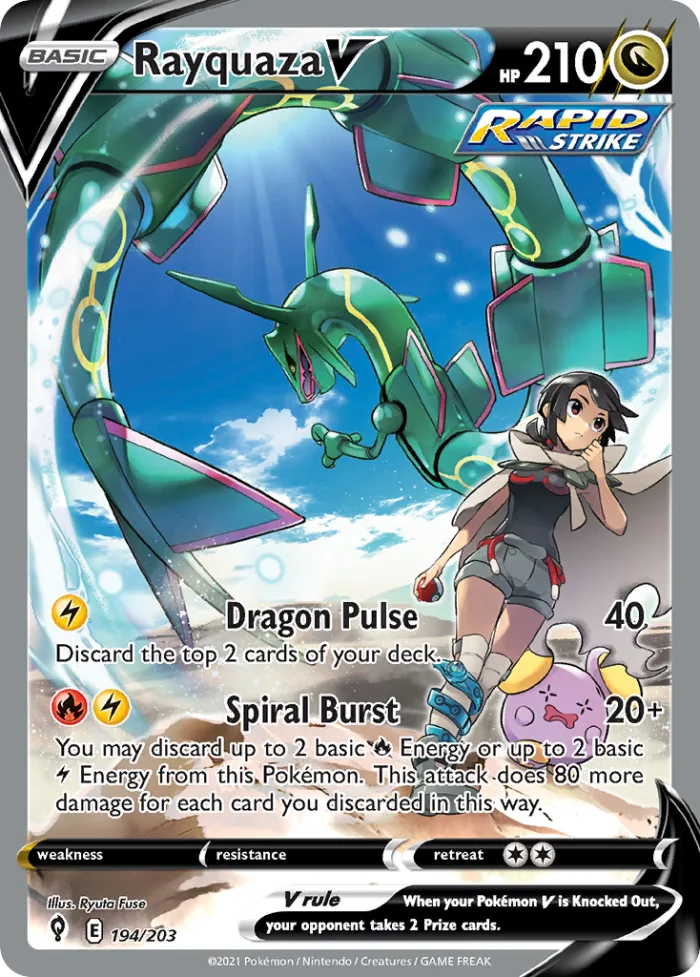 Rayquaza V #194 Evolving Skies Pokemon card