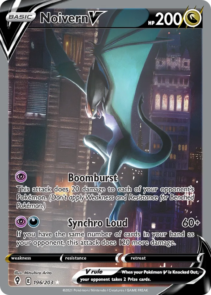 Noivern V #196 Evolving Skies Pokemon card