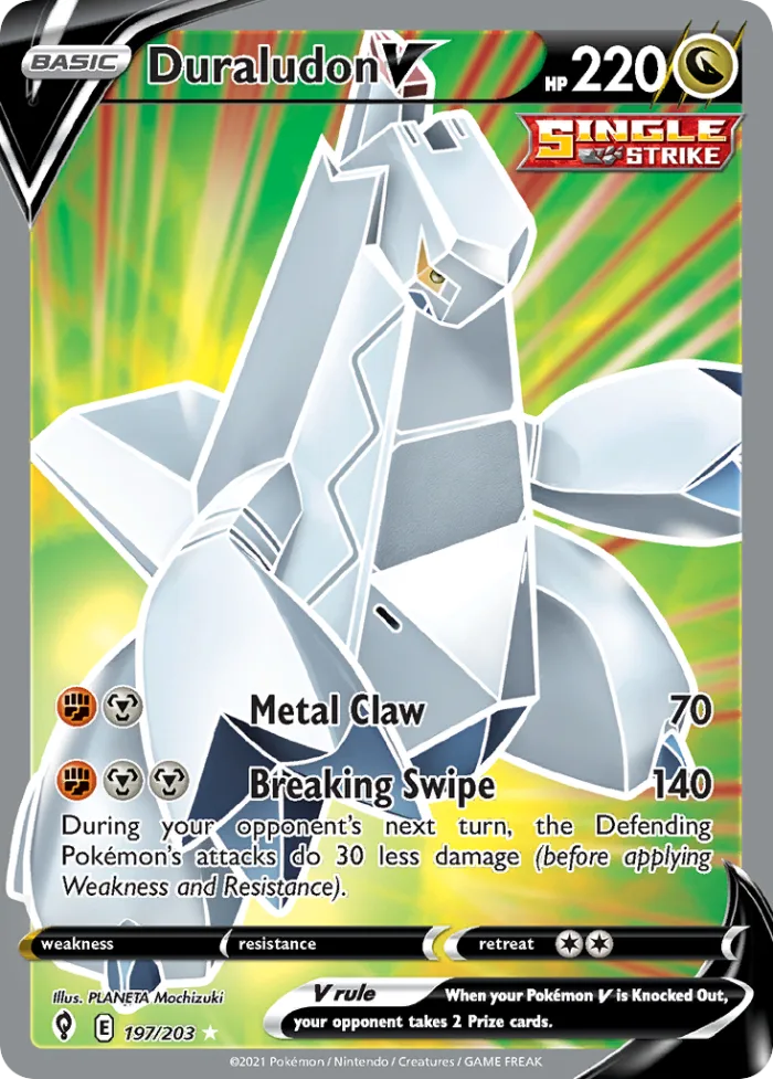 Duraludon V #197 Evolving Skies Pokemon card