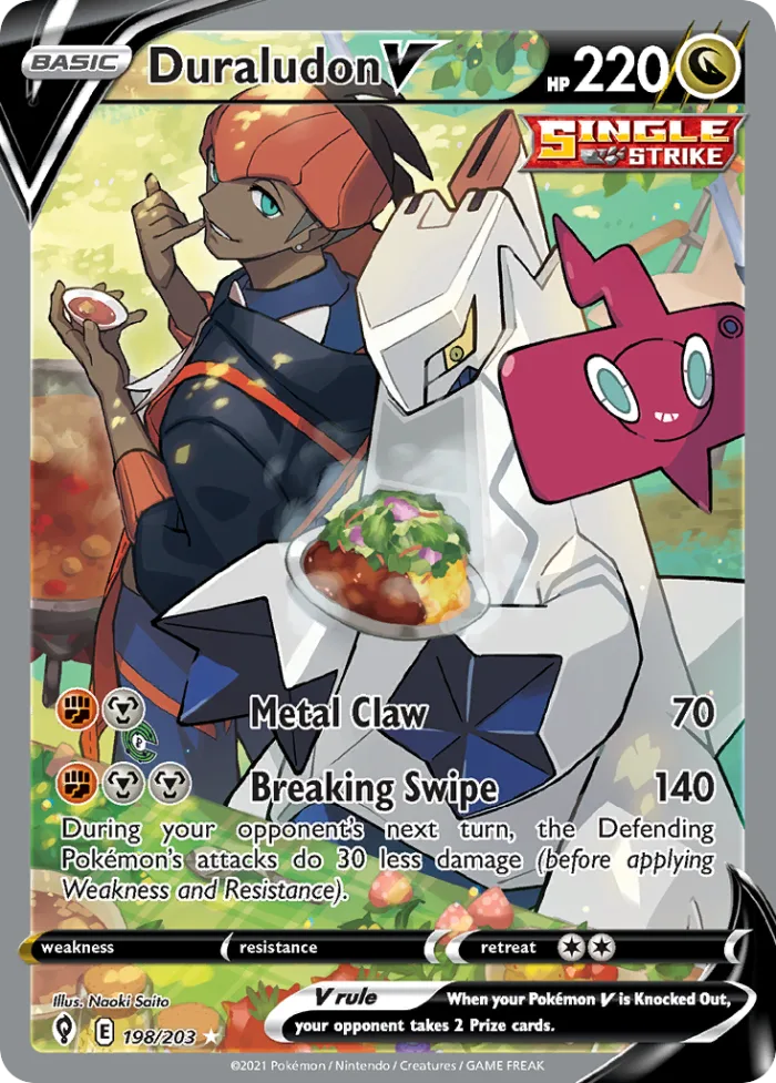 Duraludon V #198 Evolving Skies Pokemon card