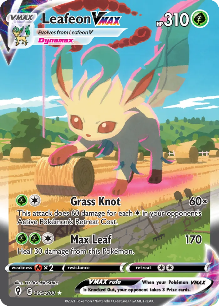 Leafeon VMAX #205 Evolving Skies Pokemon card