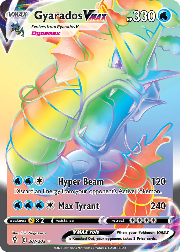 Gyarados VMAX #207 Evolving Skies Pokemon card