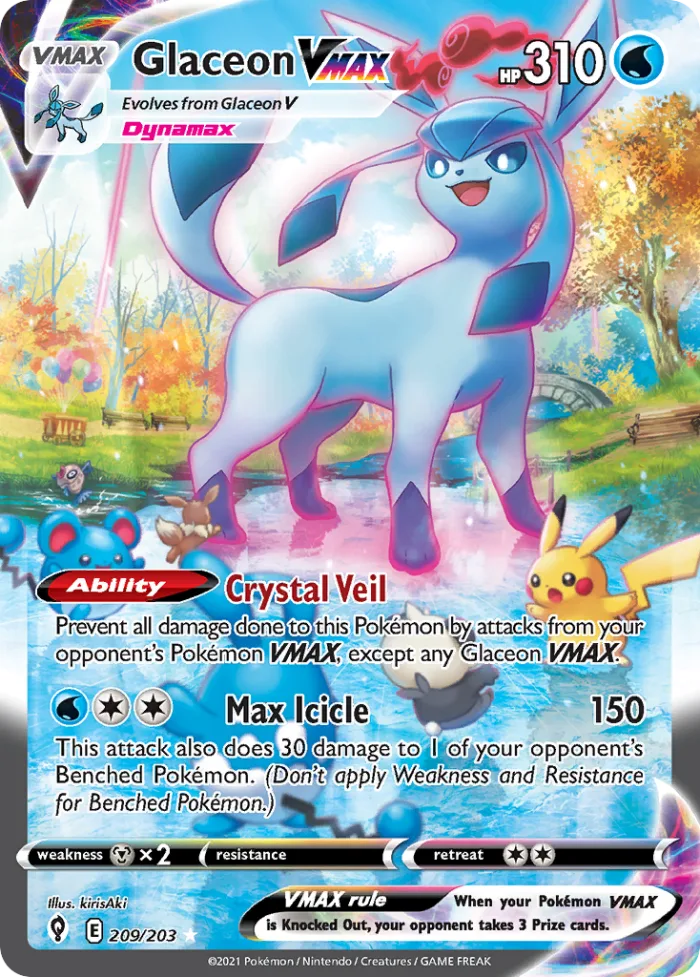 Glaceon VMAX #209 Evolving Skies Pokemon card