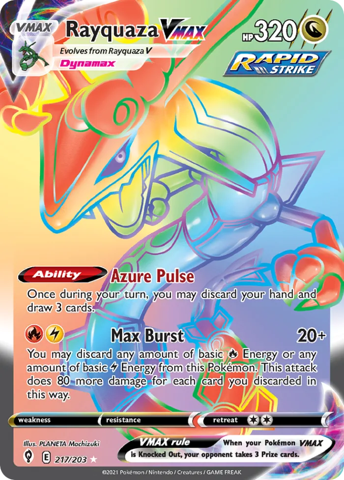 Rayquaza VMAX #217 Evolving Skies Pokemon card