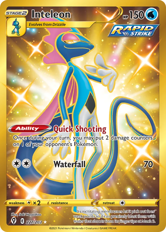 Inteleon #227 Evolving Skies Pokemon card