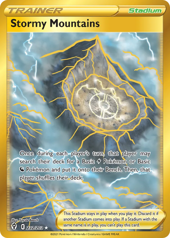 Stormy Mountains #232 Evolving Skies Pokemon card