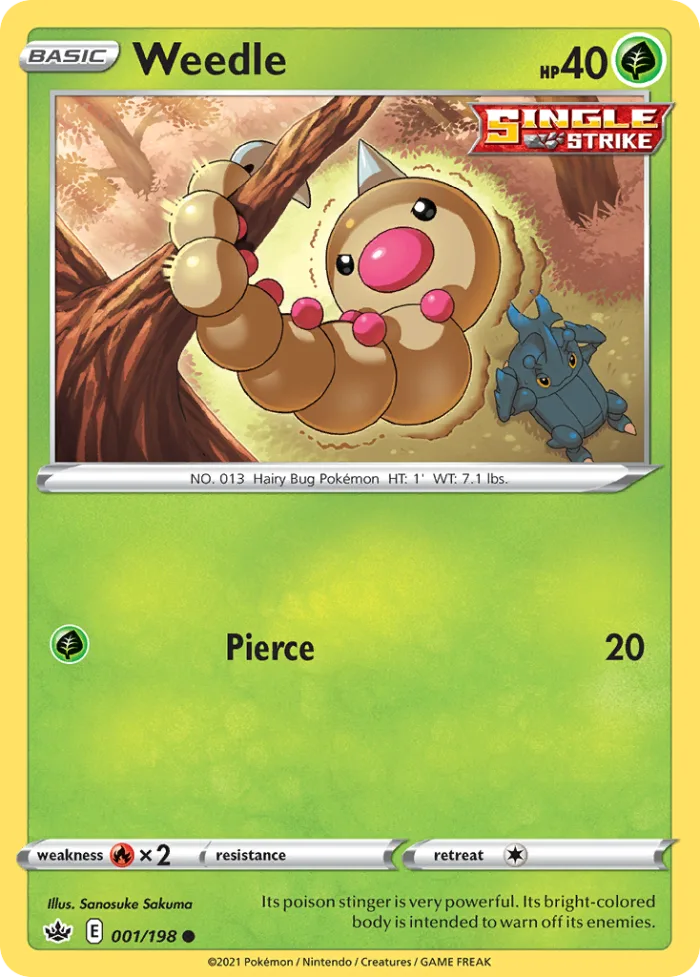 Weedle #1 Chilling Reign Pokemon card