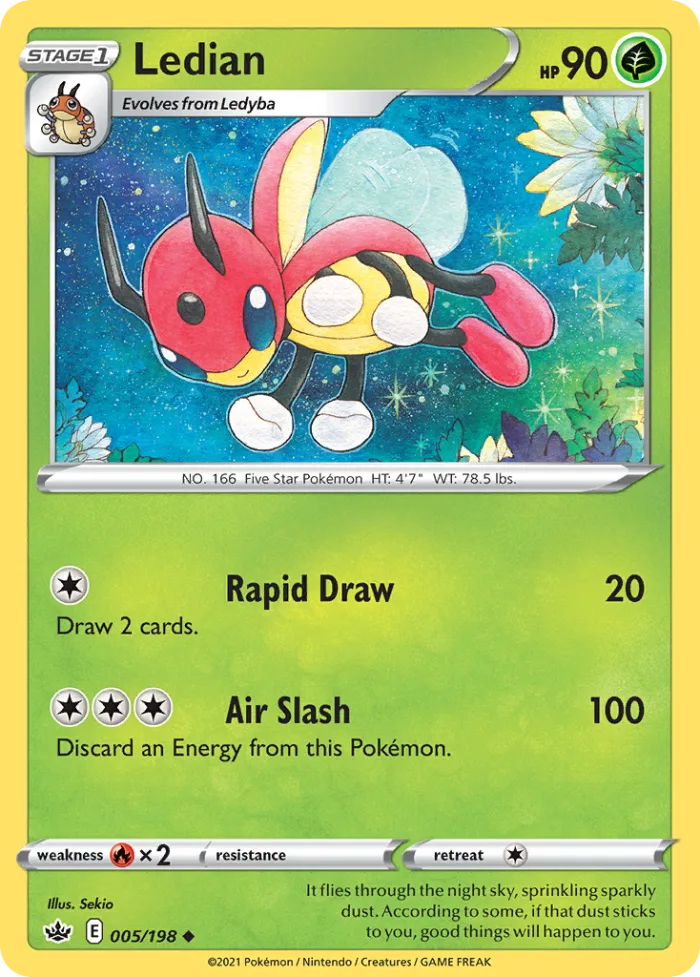 Ledian #5 Chilling Reign Pokemon card