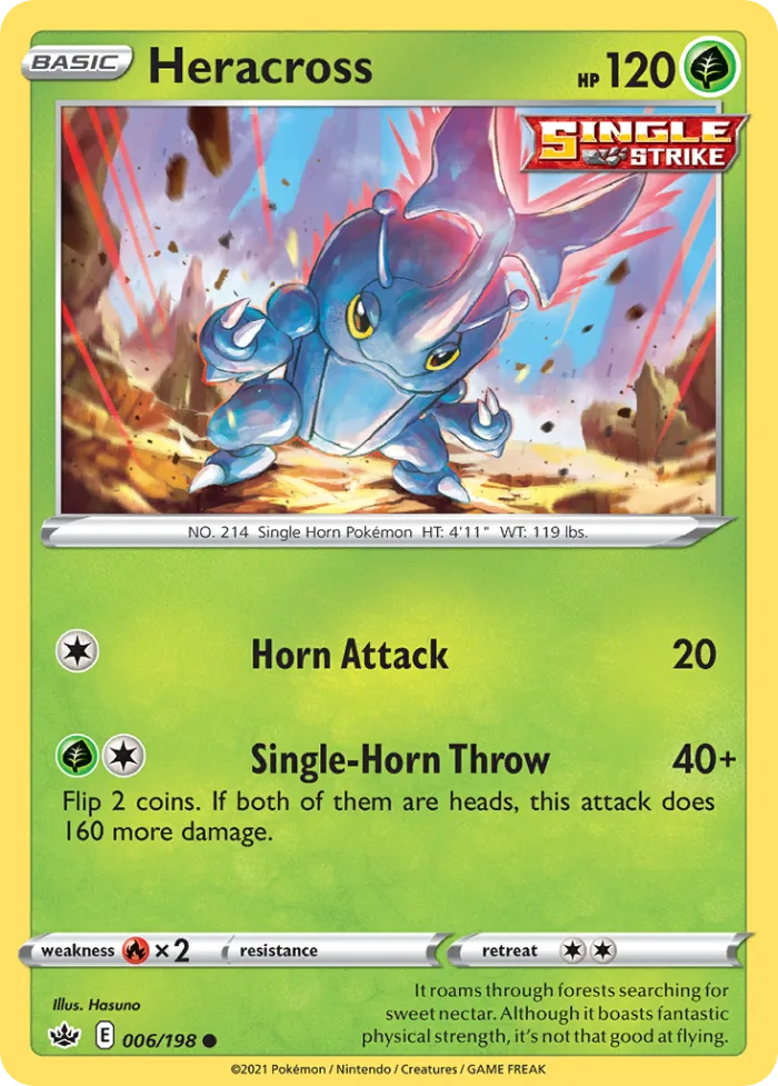 Heracross #6 Chilling Reign Pokemon card