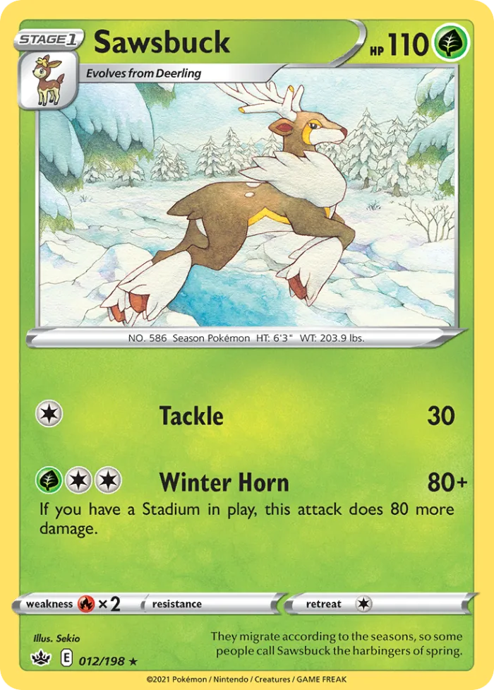 Sawsbuck #12 Chilling Reign Pokemon card