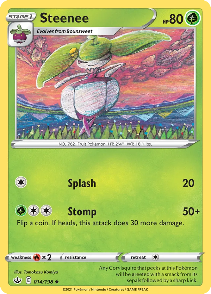 Steenee #14 Chilling Reign Pokemon card
