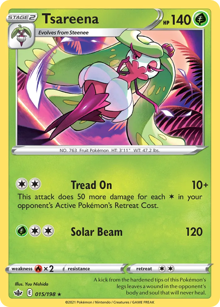 Tsareena #15 Chilling Reign Pokemon card