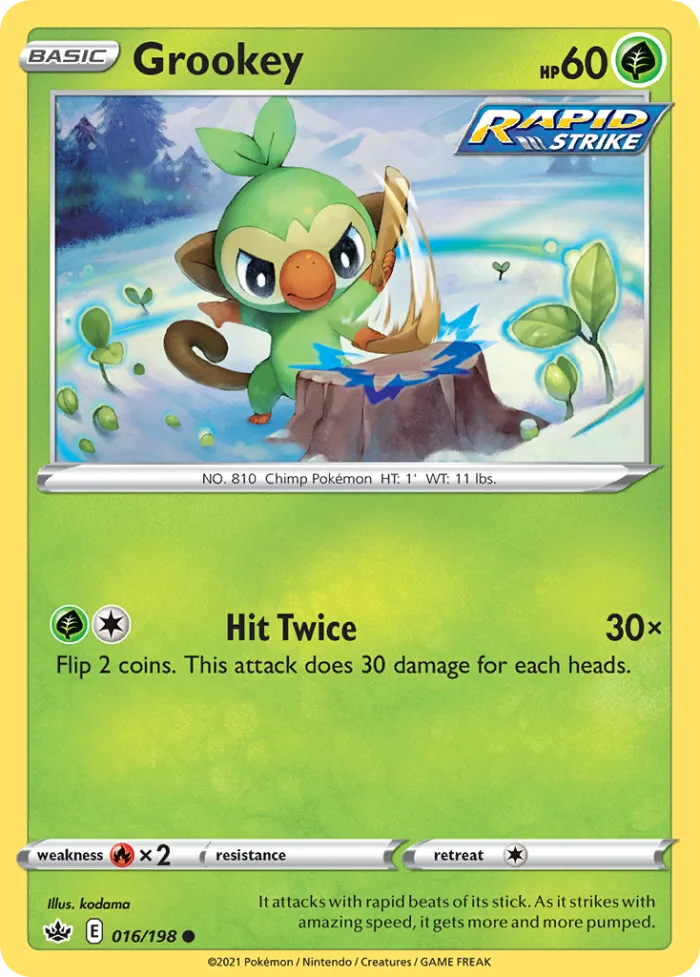 Grookey #16 Chilling Reign Pokemon card