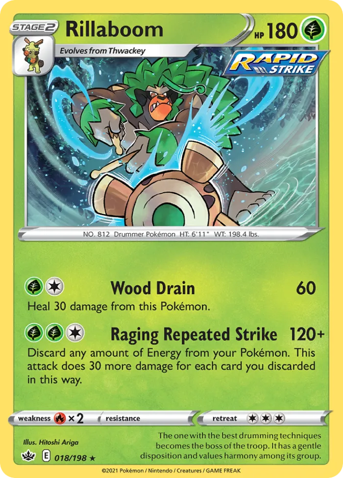 Rillaboom #18 Chilling Reign Pokemon card