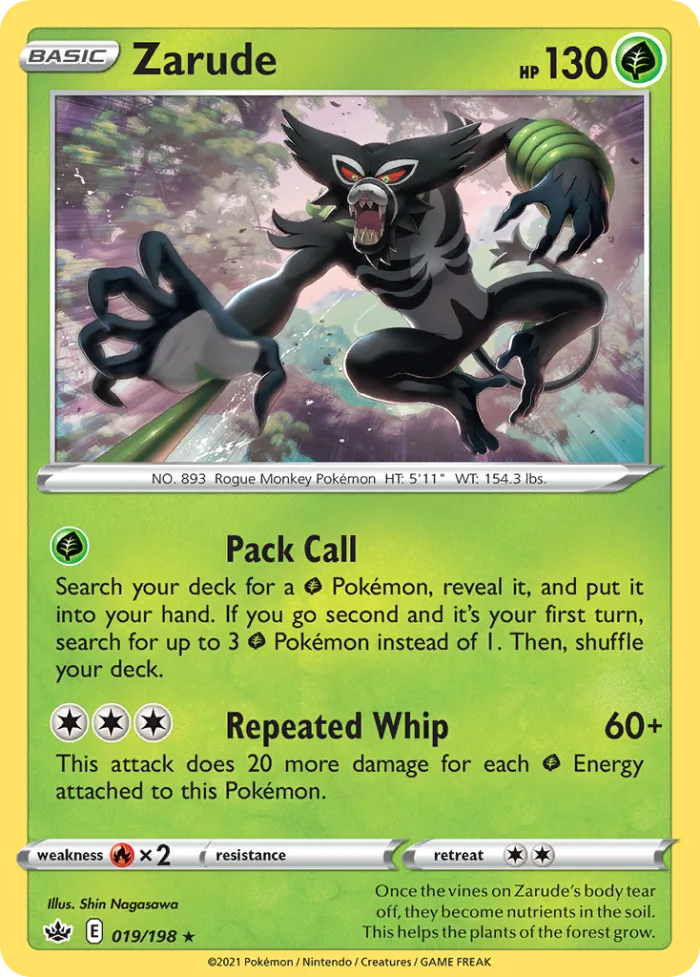 Zarude #19 Chilling Reign Pokemon card