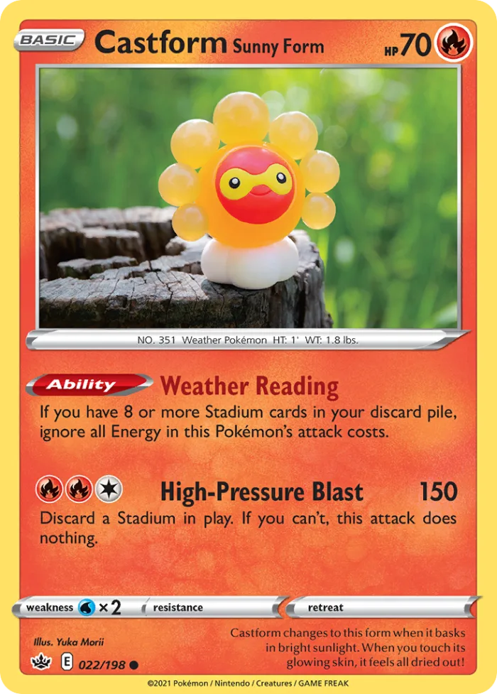 Castform Sunny Form #22 Chilling Reign Pokemon card