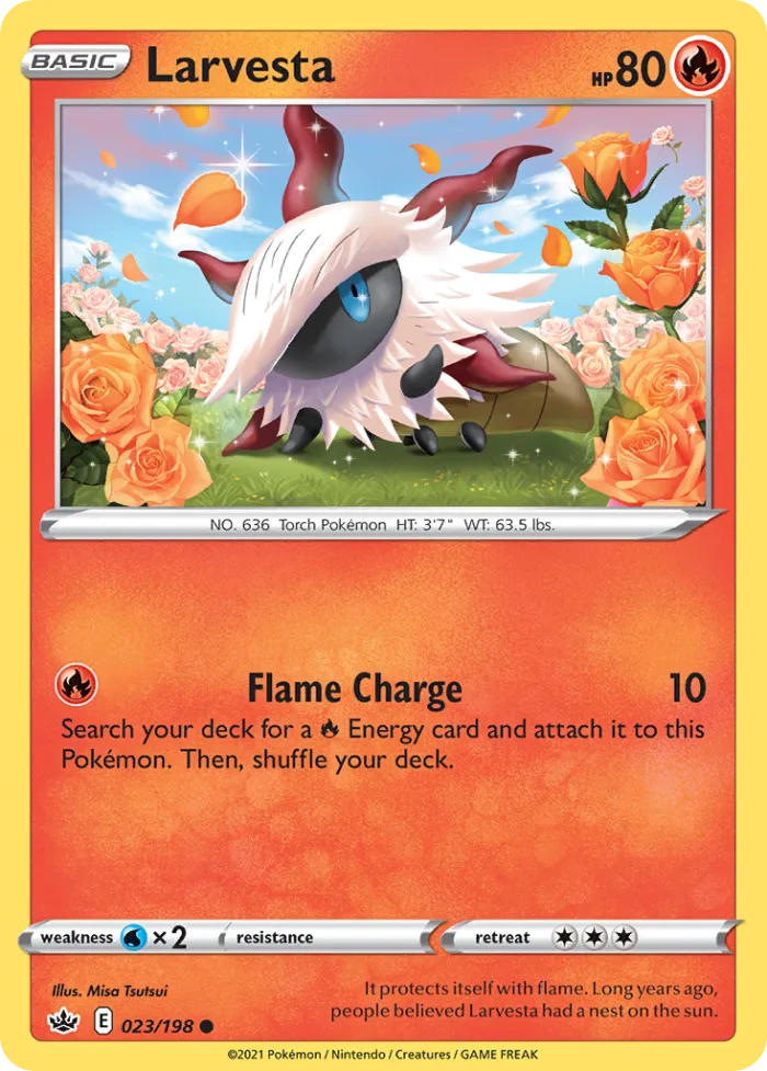 Larvesta #23 Chilling Reign Pokemon card