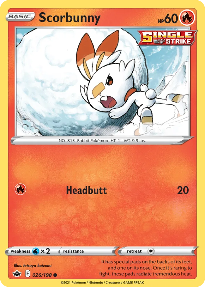 Scorbunny #26 Chilling Reign Pokemon card