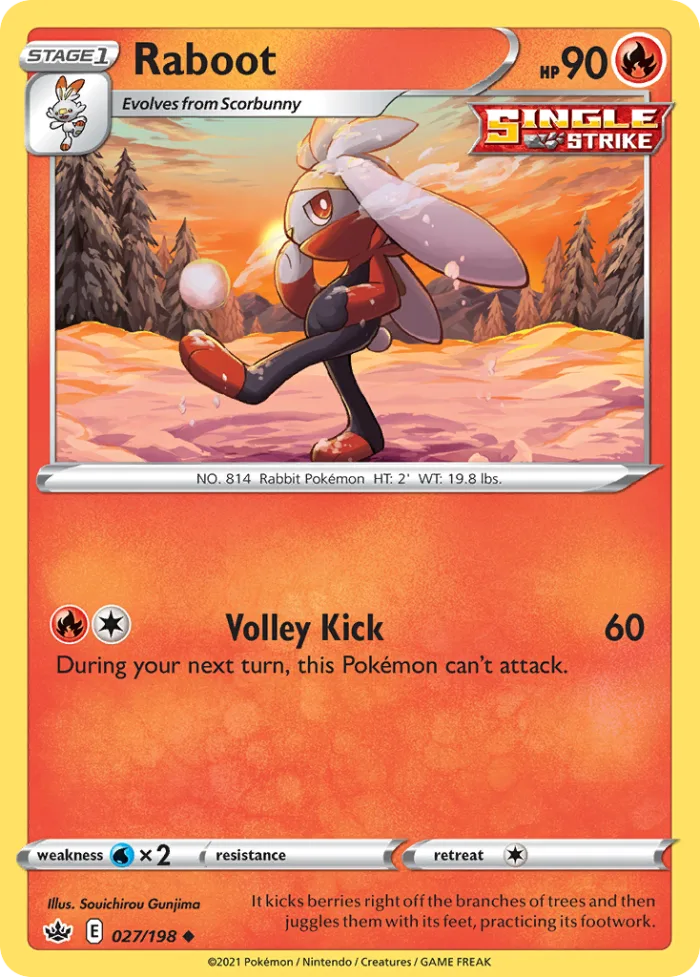 Raboot #27 Chilling Reign Pokemon card