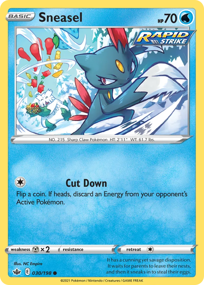 Sneasel #30 Chilling Reign Pokemon card