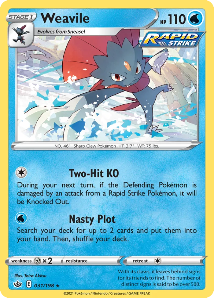 Weavile #31 Chilling Reign Pokemon card