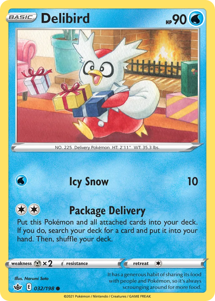 Delibird #32 Chilling Reign Pokemon card