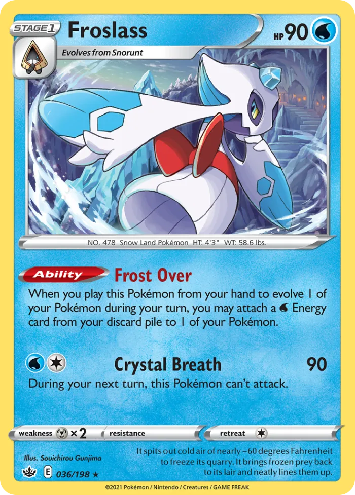 Froslass #36 Chilling Reign Pokemon card
