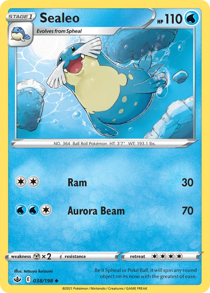 Sealeo #38 Chilling Reign Pokemon card