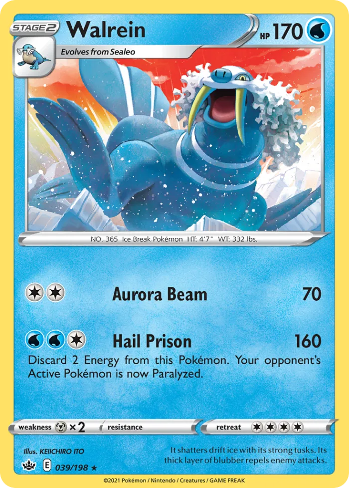 Walrein #39 Chilling Reign Pokemon card